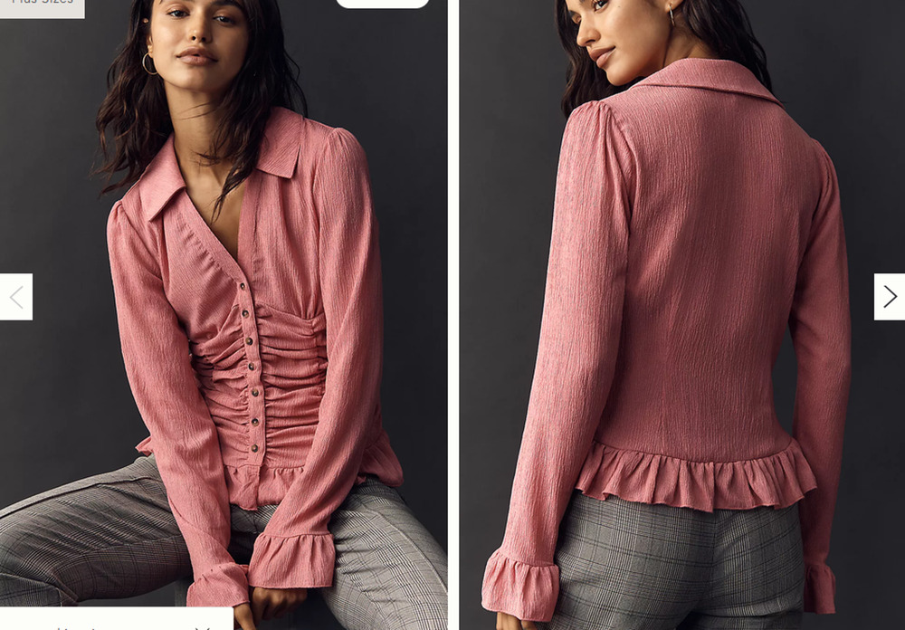 NWT Anthropologie Maeve Smocked V-Neck Ruffle Top Sz XXS Cherry Blossom #C1601